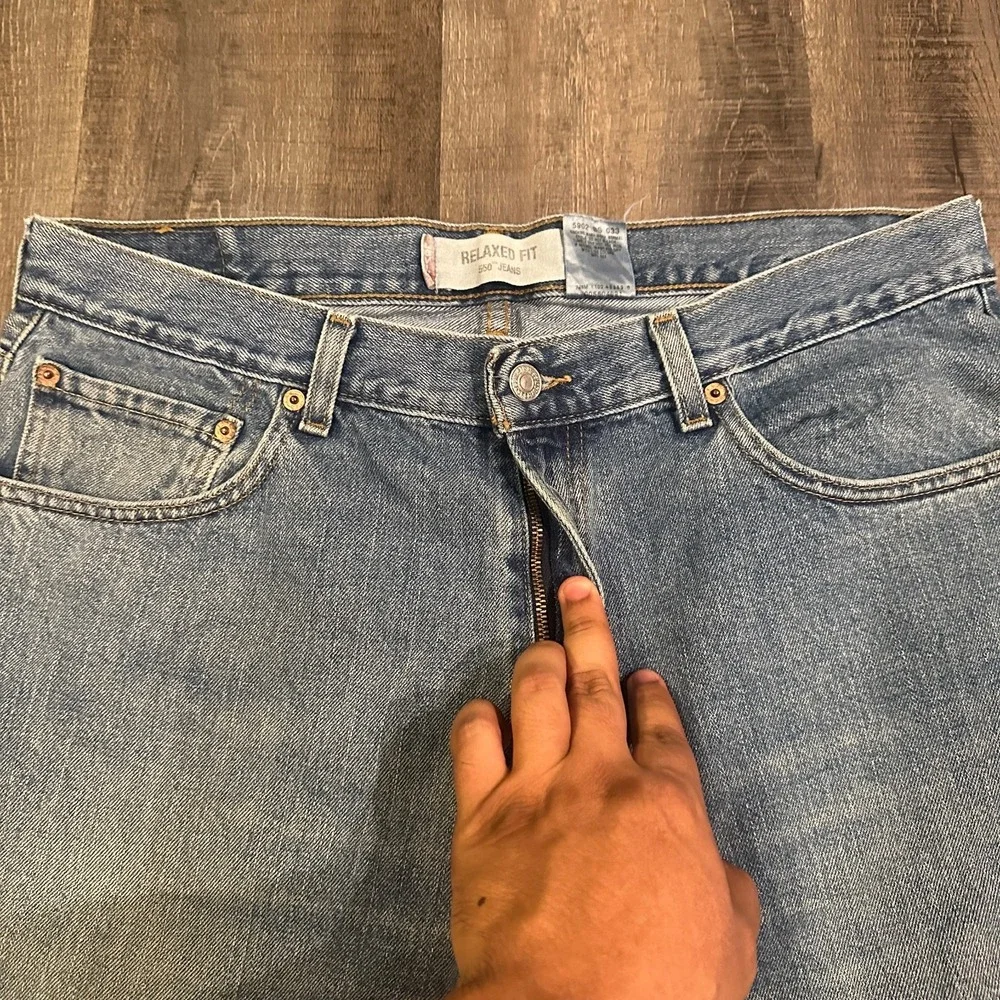 Levis 550 Jeans Men 34x29 Blue‎ Medium Wash Relaxed Fit Tapered Denim Y2K